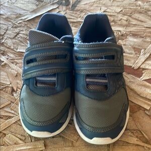 Athletic Works Blue and Gray Sneakers with Velcro Straps